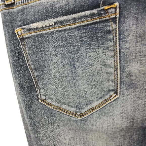 Kancan Mid-Rise Super Skinny Patch Distressed Jeans Size 9/28 Boho Southwest - Picture 10 of 13